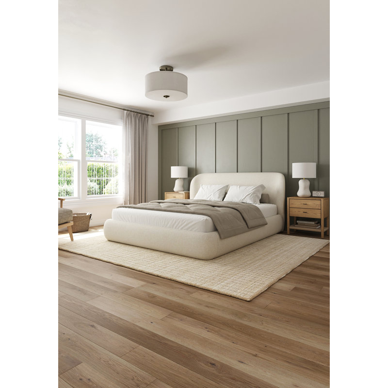 Lacricia Platform Bed Frame with Wingback Headboard, Lacricia Bed, Upholstered in Performance Fabric, King