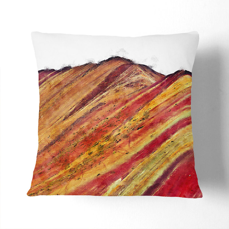 The Rainbow Mountains of Peru Scatter Cushion with Filling, Stone, 55cm H x 55cm W x 20cm D
