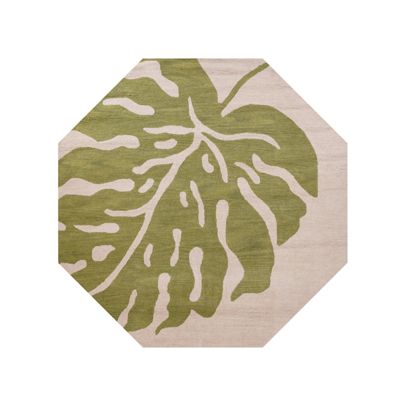 Rhoda Hand Tufted Wool Eco-Friendly Area Rugs - Beige Green Color | Floral Design | Area Rugs for Living room, Bedroom
