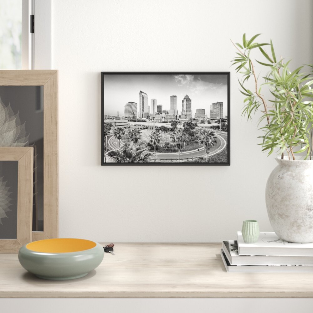 Gerahmtes Wandbild Skyline in den USA Kunst B&W