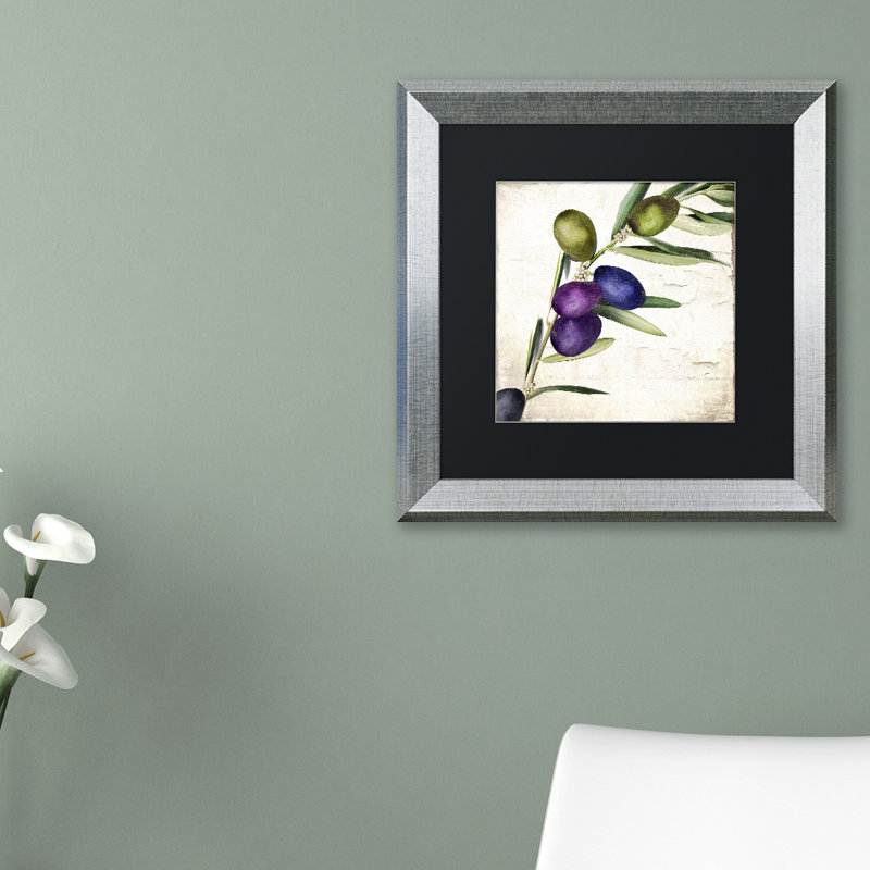 «Jadaya Olive Branch III» par Color Bakery, reproduction d'art encadrée, H 11 po x l 14 po x P 0,5 po, Noir, Noir