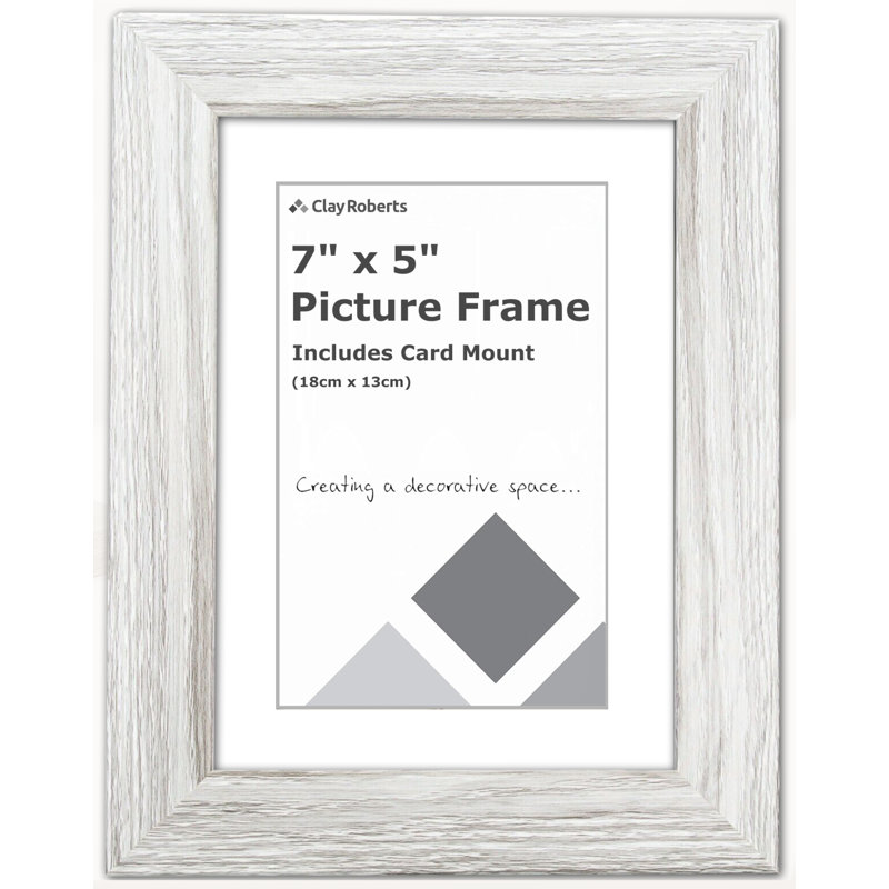Matte Picture Frame with Mat, Light Grey