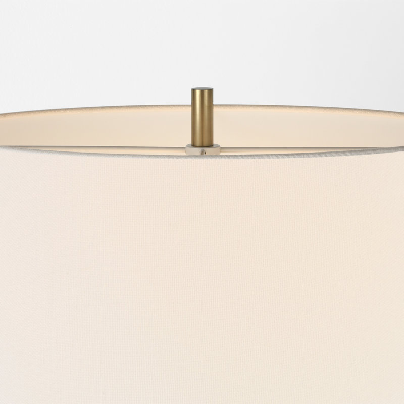 Thomas O'Brien Noppon 30" Table Lamp in Veiled White with Linen Shade