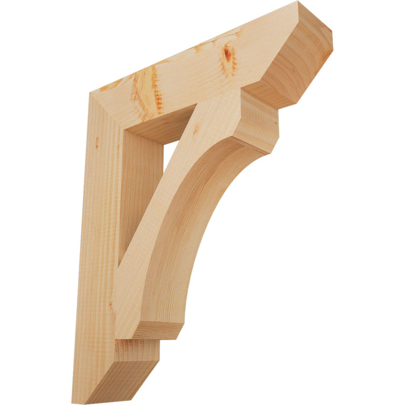 Support en bois / corbeau, Douglas (lisse), H 22 po x l 3,5 po x P 18 po