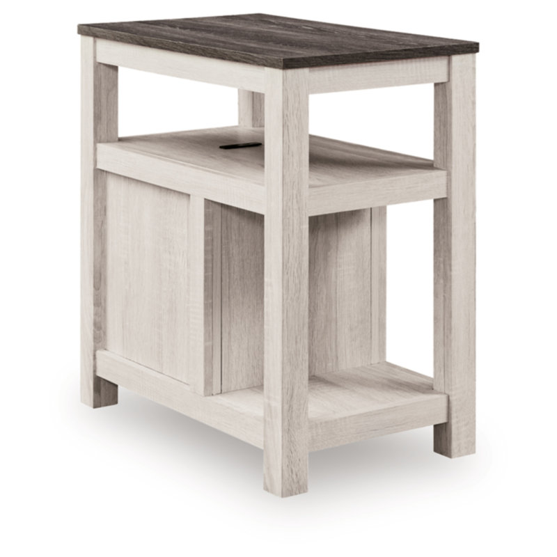 Fendenmore Chairside End Table, White, Gray