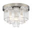 Ciara 3-Light Flush Mount in Peruvian Silver with Hammered Water Glass