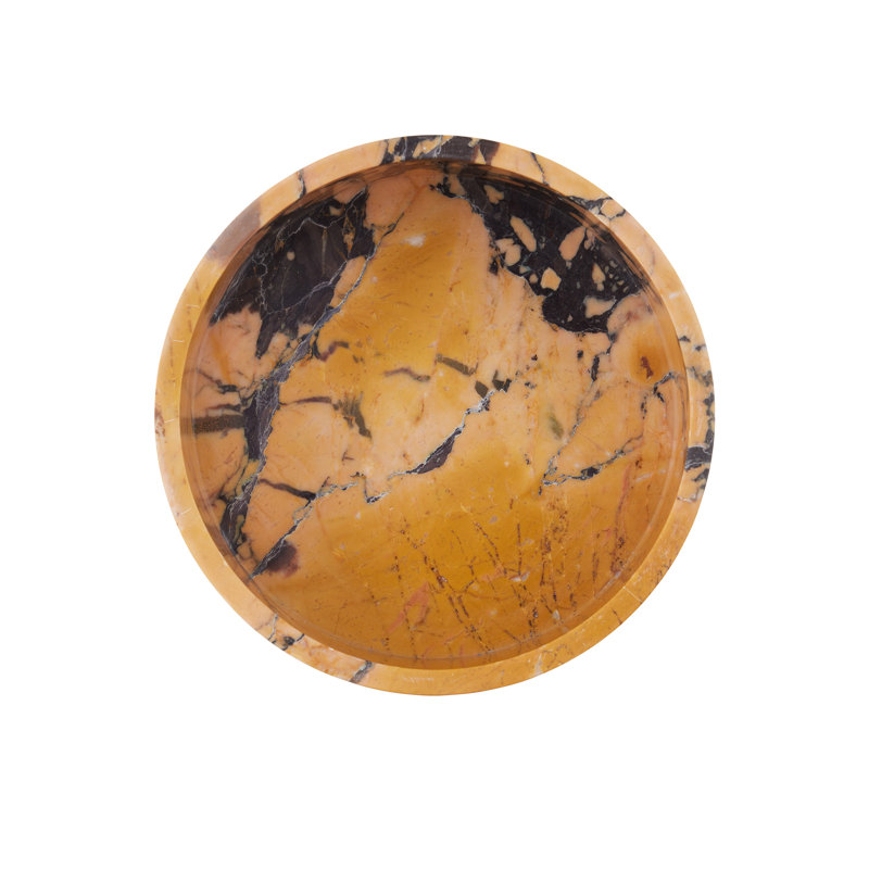 Digby Handmade Purple Breccia Decorative Bowl, 4" H x 10" W x 10" D