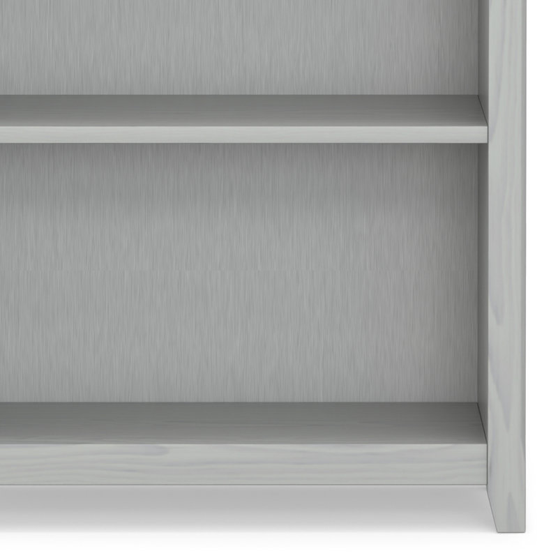 Fog Grey Solid Wood Adjustable 5-Shelf Bookcase