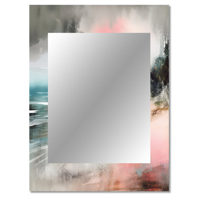 Ocean'S Embrace V - Beach Decorative Mirror, Modern Wall Mirror, Printed Metal Art