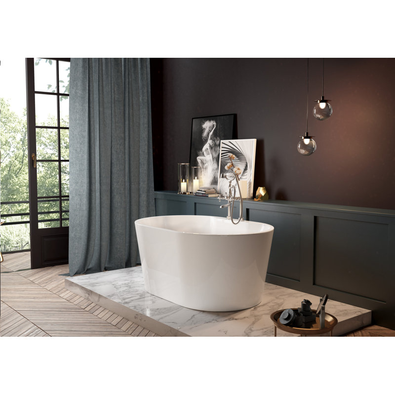 Baignoire autoportante en acrylique 51 pouces avec drain Kingston White VT7DE513423