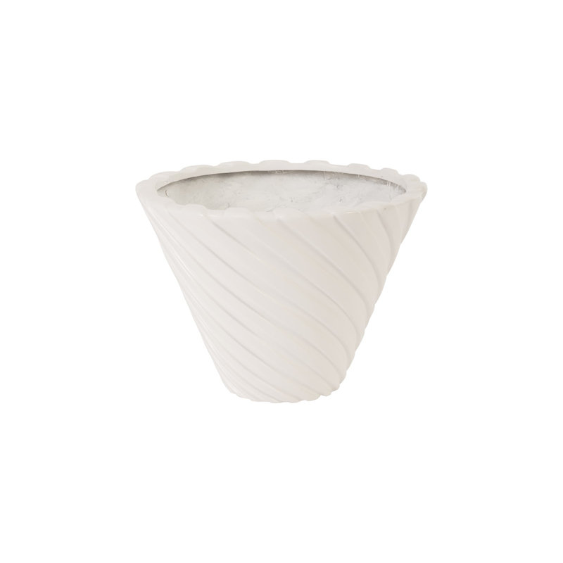 Turbo Resin Pot Planter, 12" H x 16" W x 16" D, Gel Coat White