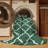 Machine Washable Trellis Green Area Rug-987393873