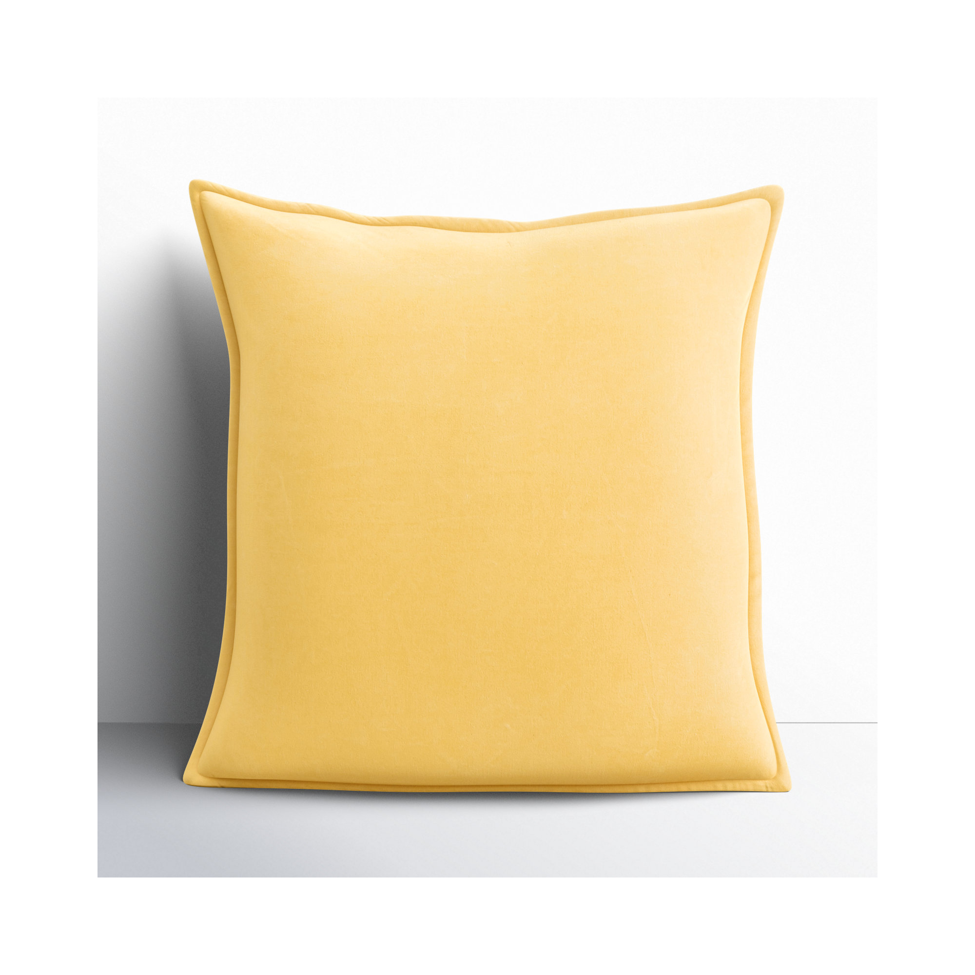 Edgar 100% Cotton Throw Pillow, Mustard, Polyester/Polyfill, 22"H x 22"W