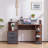 Modern Computer Desk with Storage Drawers and Shelf-1142736182