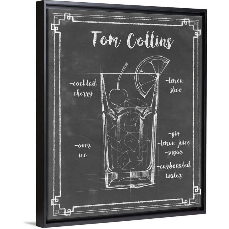 Mixology II - impression sur toile, Cadre flottant noir, H 21,7 po x l 17,7 po x P 1,75 po