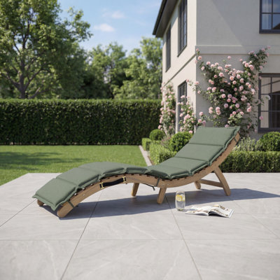 168cm Long Acacia Single Chaise