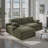Modern Corduroy Upholstered Sofa  L-Shaped Compressed Sofa, No Assembly Required-1088916046