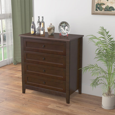 Googe 4-Drawer Solid Wood Birch Dresser Brown -  Alcott HillÂ®, 4CC54ECDFDC74D8A89F6A1A6D8F1E0B1