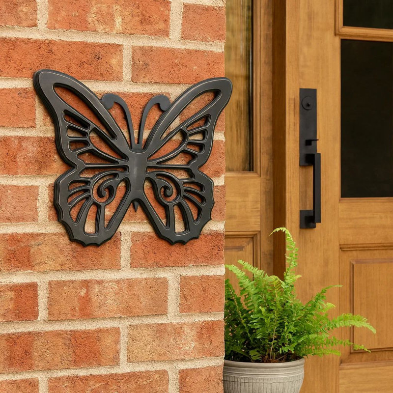 Plaque murale en bois avec détail découpé, noir, Noir