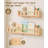 23" Solid Pine Nursery Floating Shelves Set of 3, Wood Wall-Mounted Book Shelf with Wooden Bead Front Rails-1960234146-1960234144