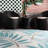 Rowley Leaf Teal/Ivory Indoor/Outdoor Area Rug-618814646