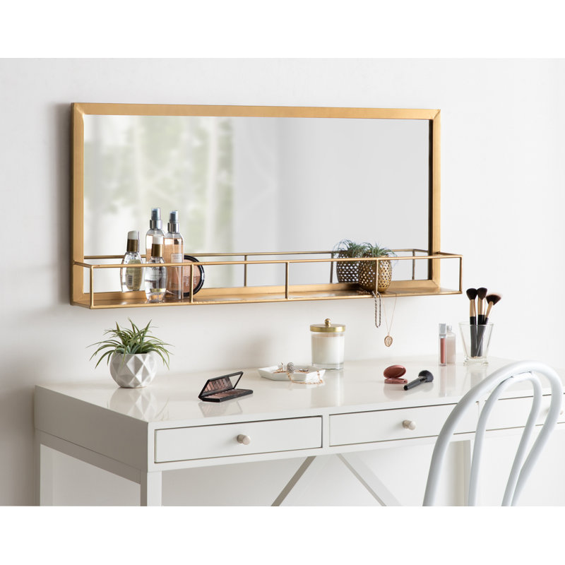Miroir d'appoint Heider, Or, H 18 po x l 40 po