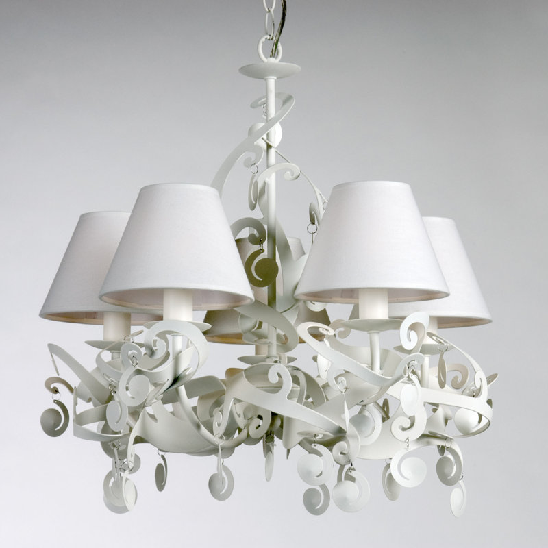 Dycus 5 - Light Candle Style Chandelier, White Matt