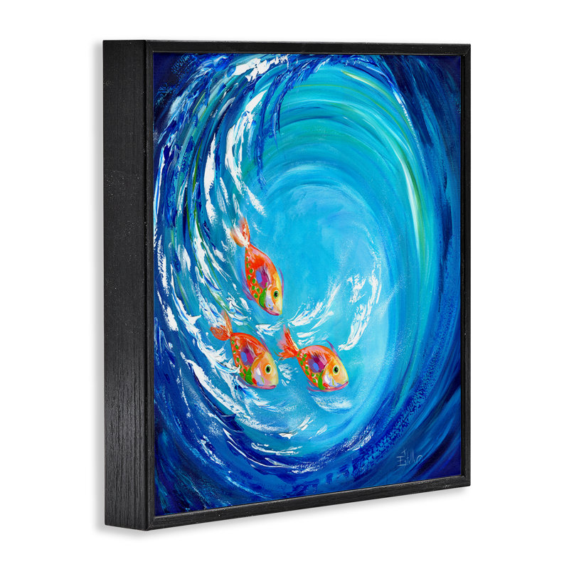Into The Blue Art par Estelle Grengs bg-162, H 17 po x l 17 po, Giclée encadrée noir minuit