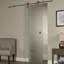  Porte de grange en verre New Vision avec trousse de quincaillerie d'installation-21897515