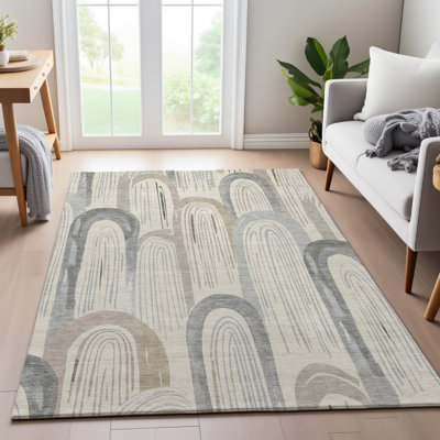 Premium Machine Washable Harjo AMF1588 Geometric Rug