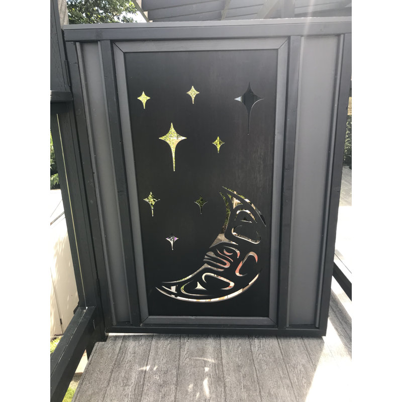 Écran d'intimité décoratif en lune 2 pi x 4 pi Moonlit, Noir
