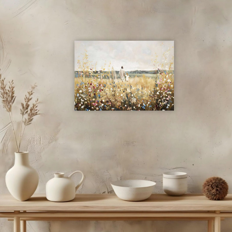 «Jesus and Little Girl», art mural sur toile 24 po x 20 po