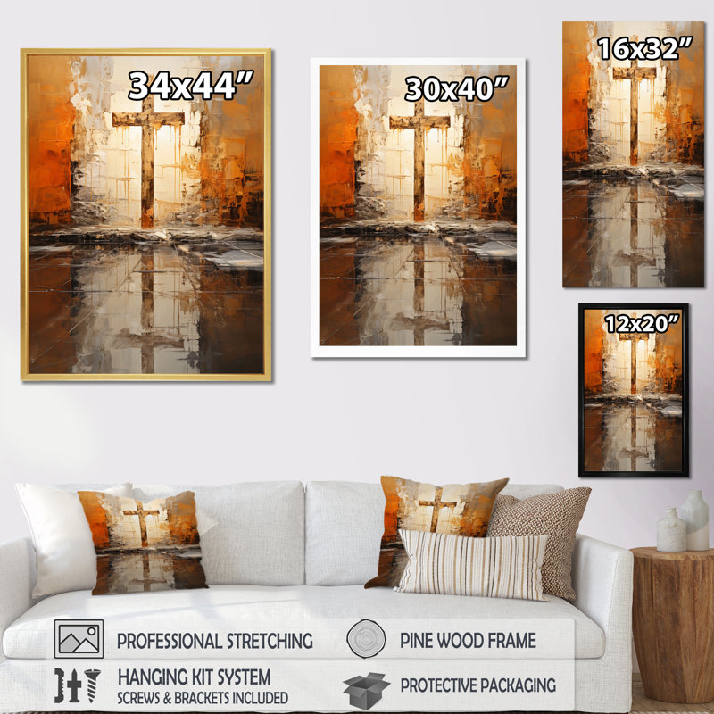 Iayana Christianity Christian Devotion, H 20 po x l 12 po x P 1 po, Cadre flottant doré