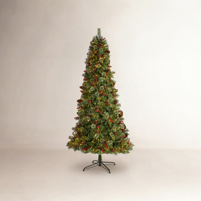 Lighted Artificial Christmas Tree, 9' H