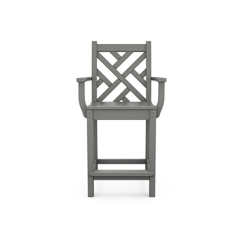 Fauteuil de comptoir Lakeside POLYWOOD Chippendale, Gris ardoise
