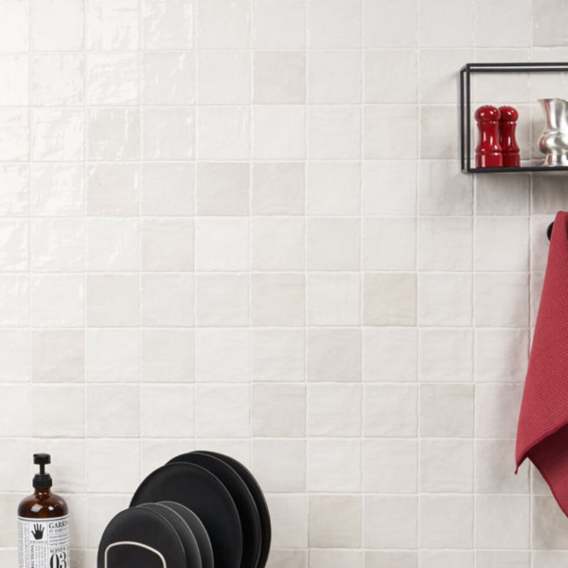 Portmore 4x4 Glazed Ceramic Tile, White