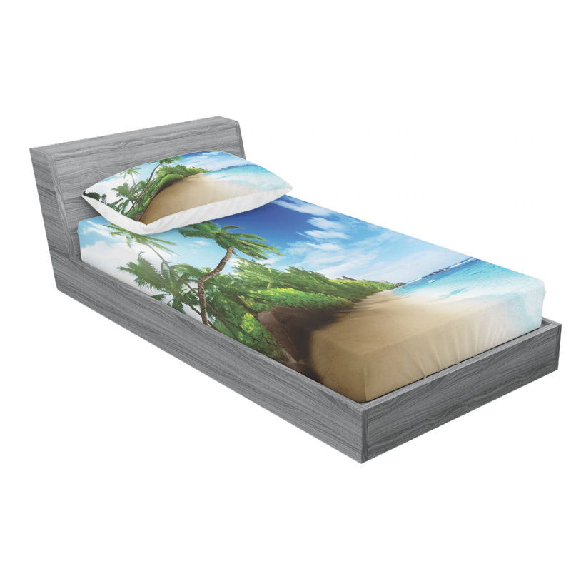 Ocean Microfiber Sheet Set, Twin Sheet Set + Fitted Sheet + 1 Pillowcase