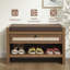 Banc d'entrée pour chaussures avec coussin rembourré, tiroir de rangement et tablette ouverte, banc d'appoint en bois robuste pour le couloir