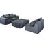 Canapé modulaire gris en forme de U modulaire avec velours côtelé gris, sans assemblage, idéal pour les siestes