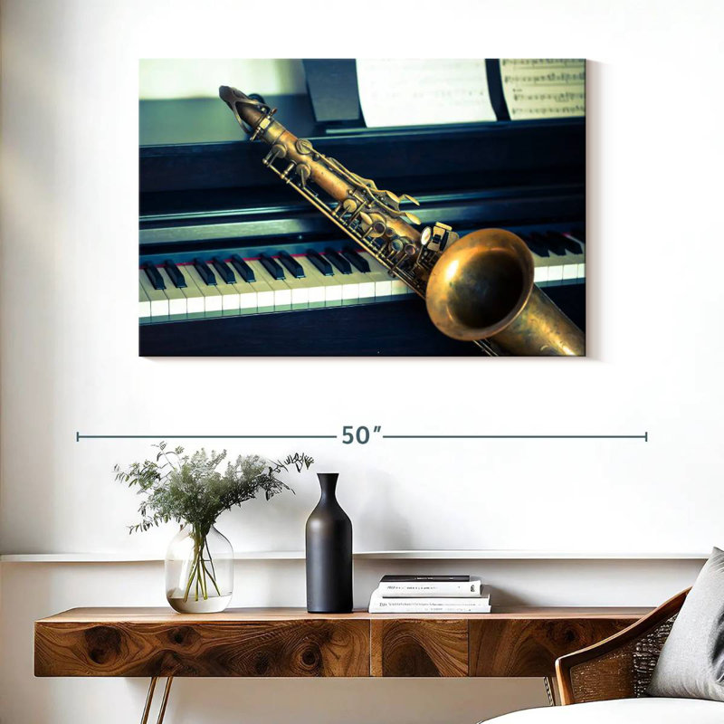 Abarca piano et saxophone, H 26 po x l 39 po