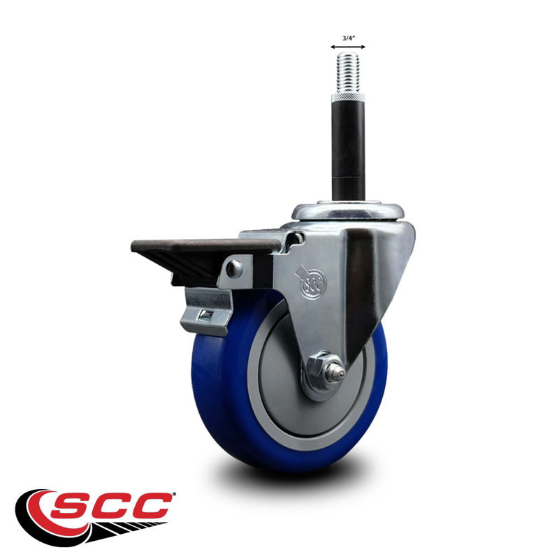 Roulettes pivotantes extensibles en poly 3/4 po avec frein SCC