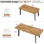 Ensemble de table de salle à manger extensible 63,1 à 78,8 po, table de cuisine moderne 7 pièces avec 6 chaises de salle à manger rembourrées -1486536061