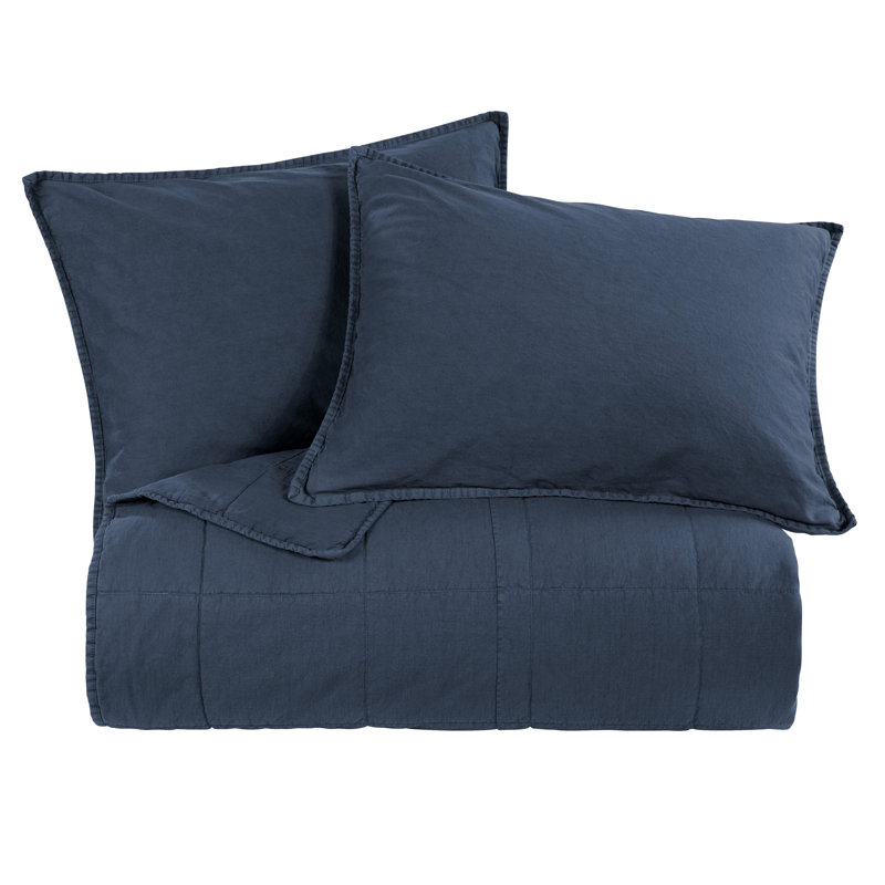Ensemble de couvre-lit rustique classique, Denim, Couvre-lit grand et 2 taies standard