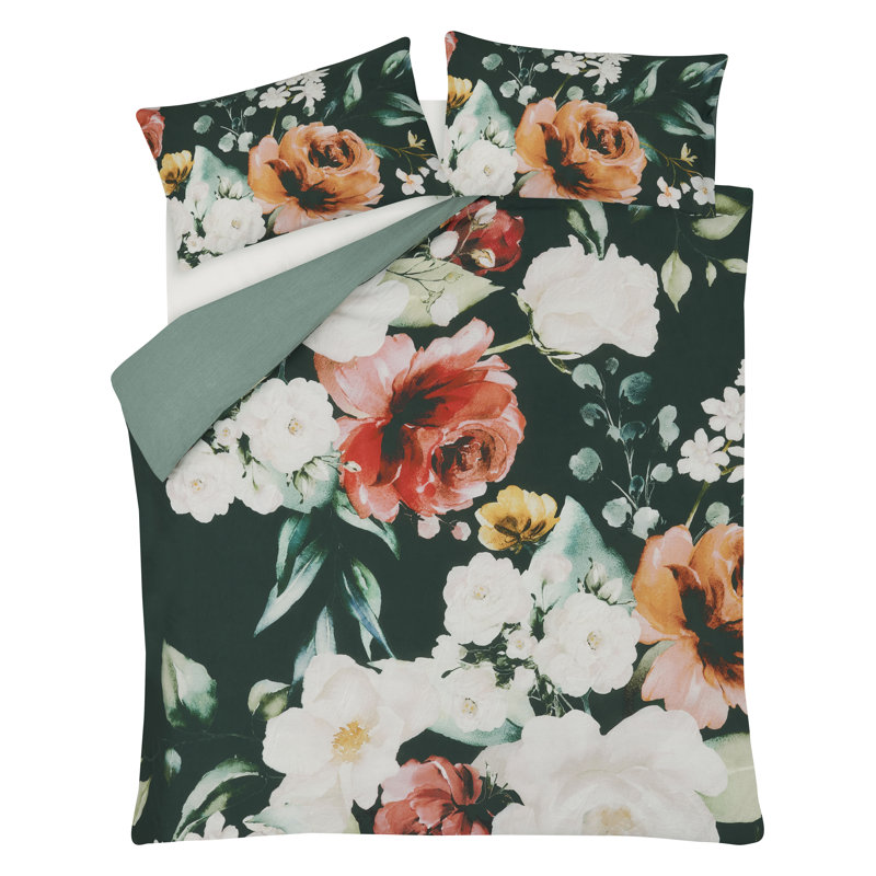 Carder Cotton Floral Duvet Cover Set with Pillowcases, 200 x 200cm Duvet Cover + 1 Standard Pillowcase