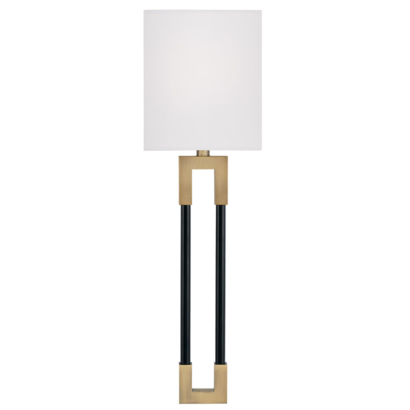 Steel Flush Mounted Sconce, Aged Brass/Black