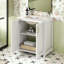 Meuble-lavabo à cadre en bois avec lavabo en résine, tiroir caché et armoire de rangement-1555186741