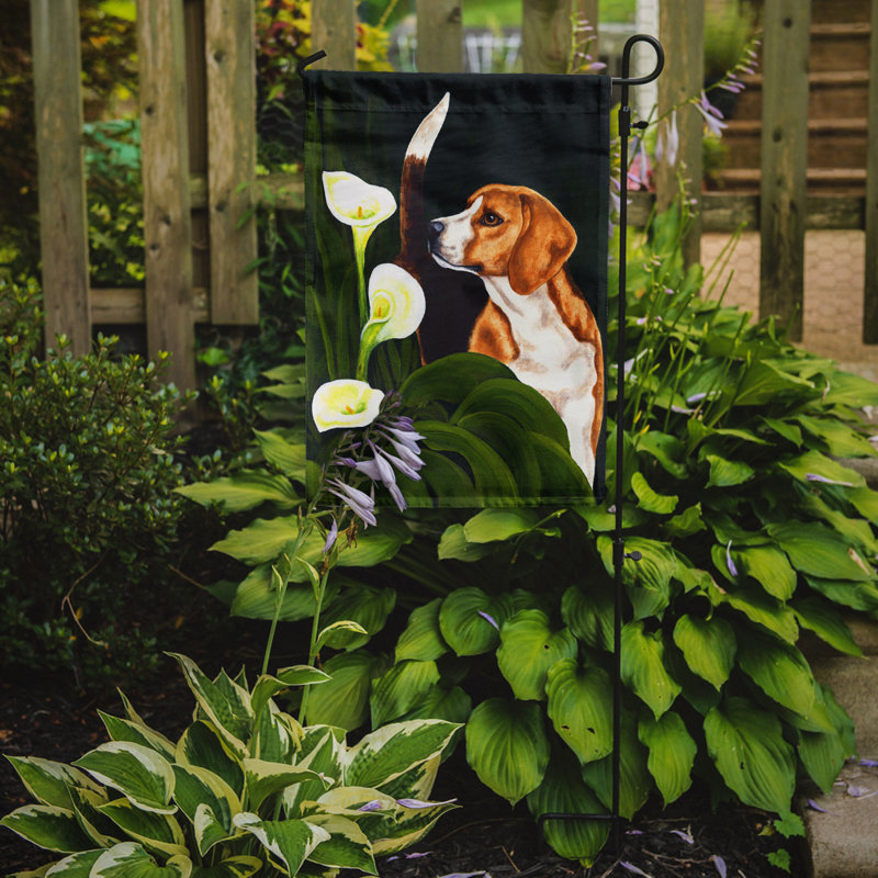 Drapeau de jardin 2 côtés beagle lillies, H 15 po x l 11 po