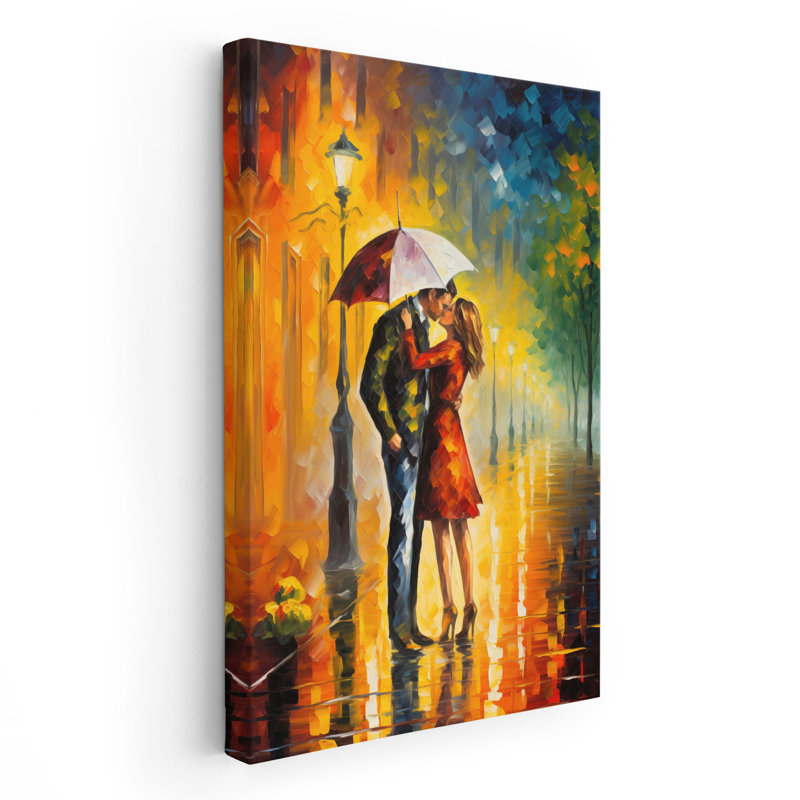 Impression romantique sur une pluie romantique, Toile tendue, H 60 po x l 40 po x P 1,25 po