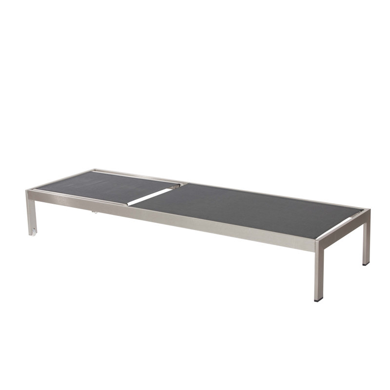 Chaise longue simple inclinable 76 po Aynura, Gris / Noir