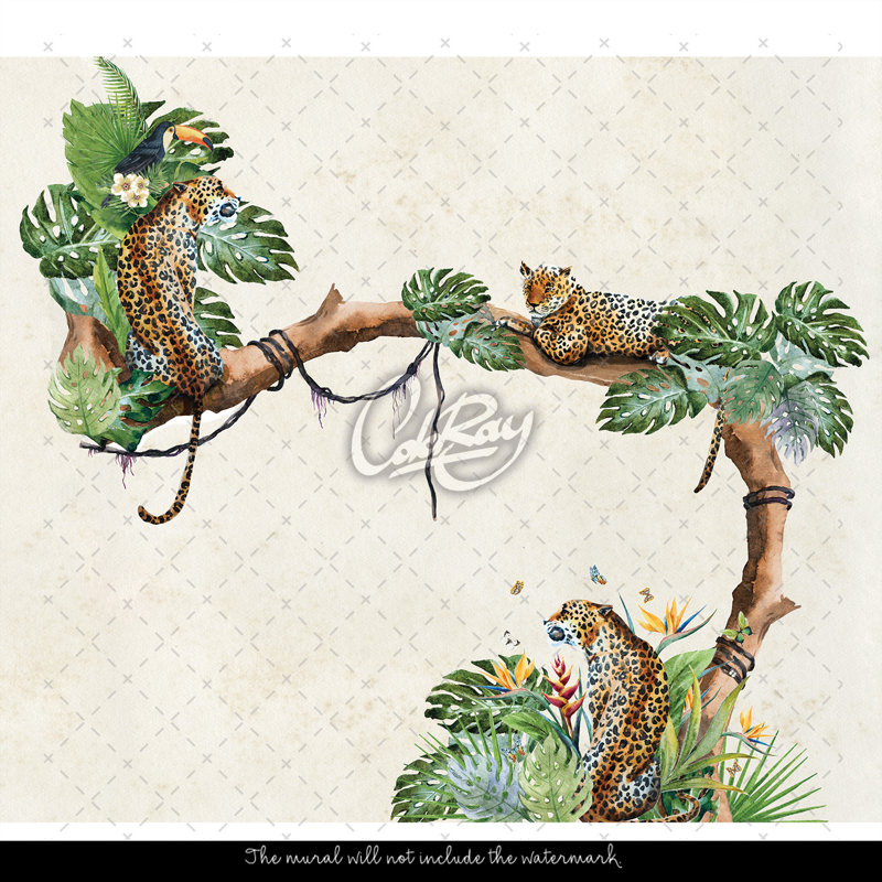 Hayhurst Matte Mural, Green/Brown/Tan, 250 x 250cm